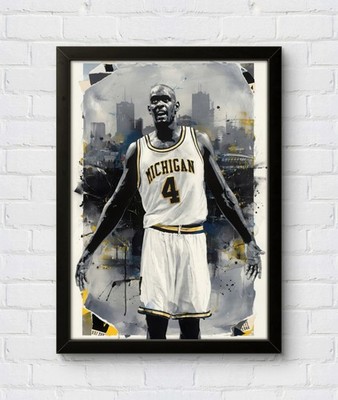 Chris Webber Michigan Wolverines Basketball Poster Kunstdruck Wand Bild Print 