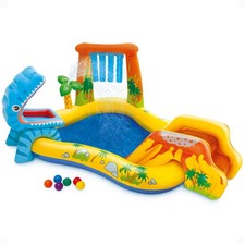 Intex Inflable Niños Dinosaurios Centro de Juegos Exterior Parque Acuático Piscina con Tobogán