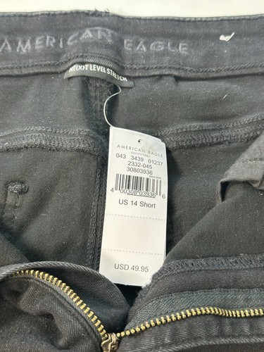 NWT American Eagle Black Size 14 SHORT Curvy Super High Rise Jegging Crop Jeans - Picture 13 of 15