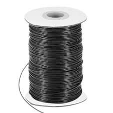 175 Yards 1mm Waxed Polyester Cord with Spool for Jewelry Making, Black