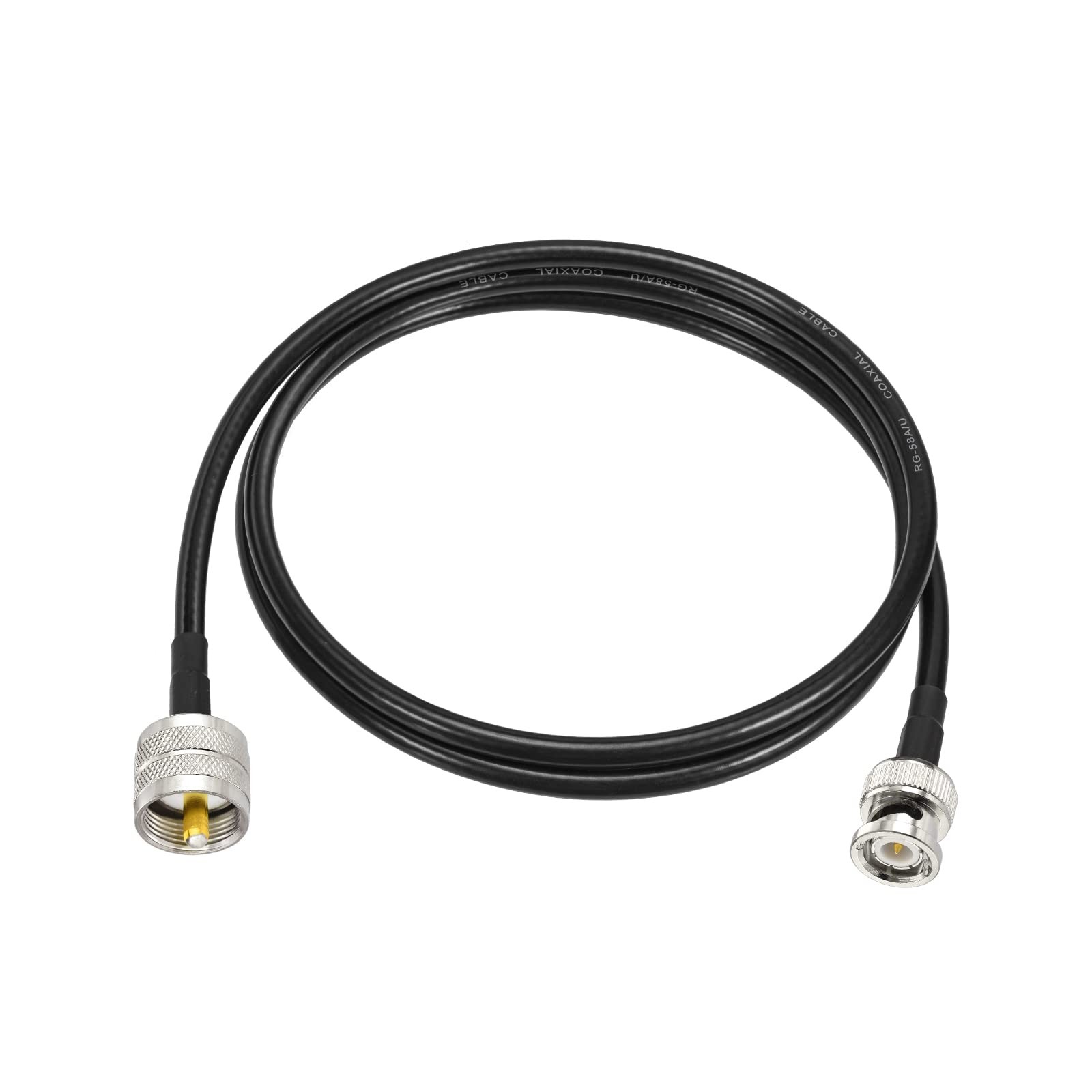 Eightwood UHF PL259 Male to BNC Male Cable RG58 Coax 3 Feet for CB Radio, Ham...