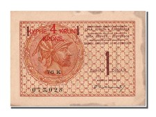 [#302425] Banknote, Yugoslavia, 4 Kronen on 1 Dinar, 1919, UNC