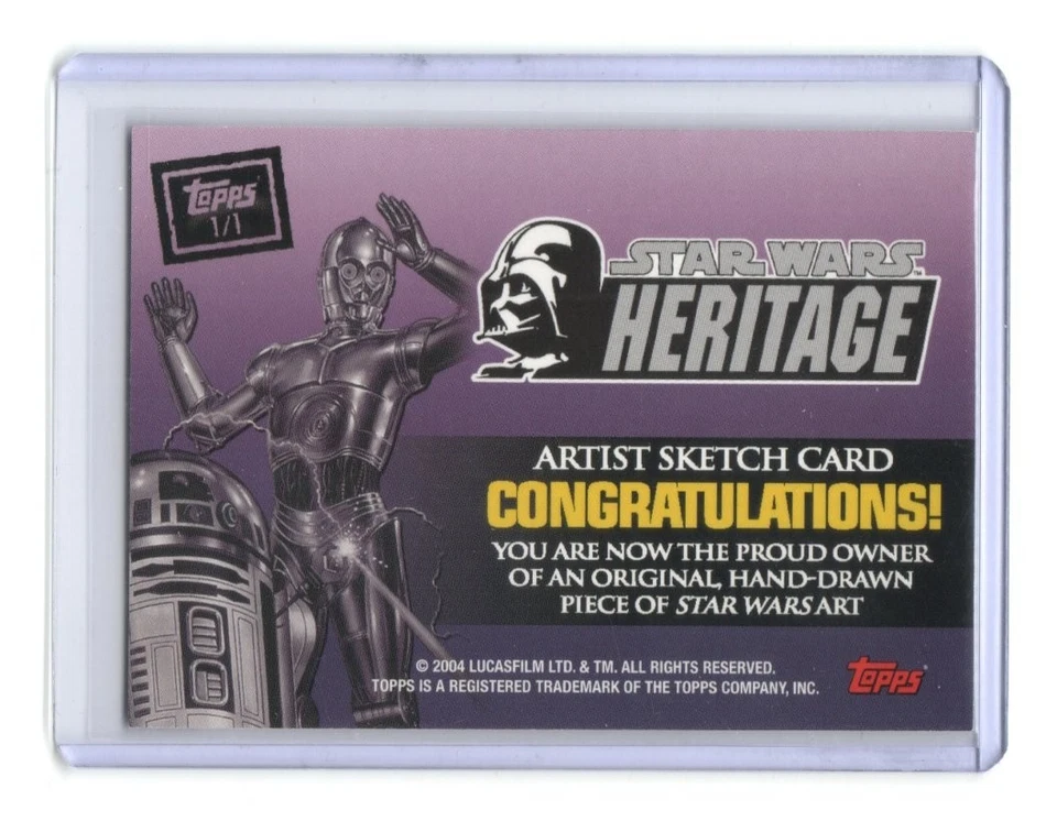 Star Wars Heritage 2005 Topps boceto de artista Randy Martínez 1/1 Foto 2 de 4
