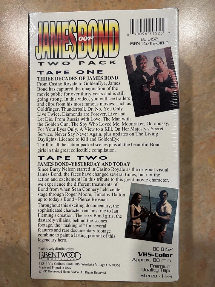James Bond 007 2 Pack VHS Three Decades Of James Bond & Yesterday And Today NEW - Image 2 of 4
