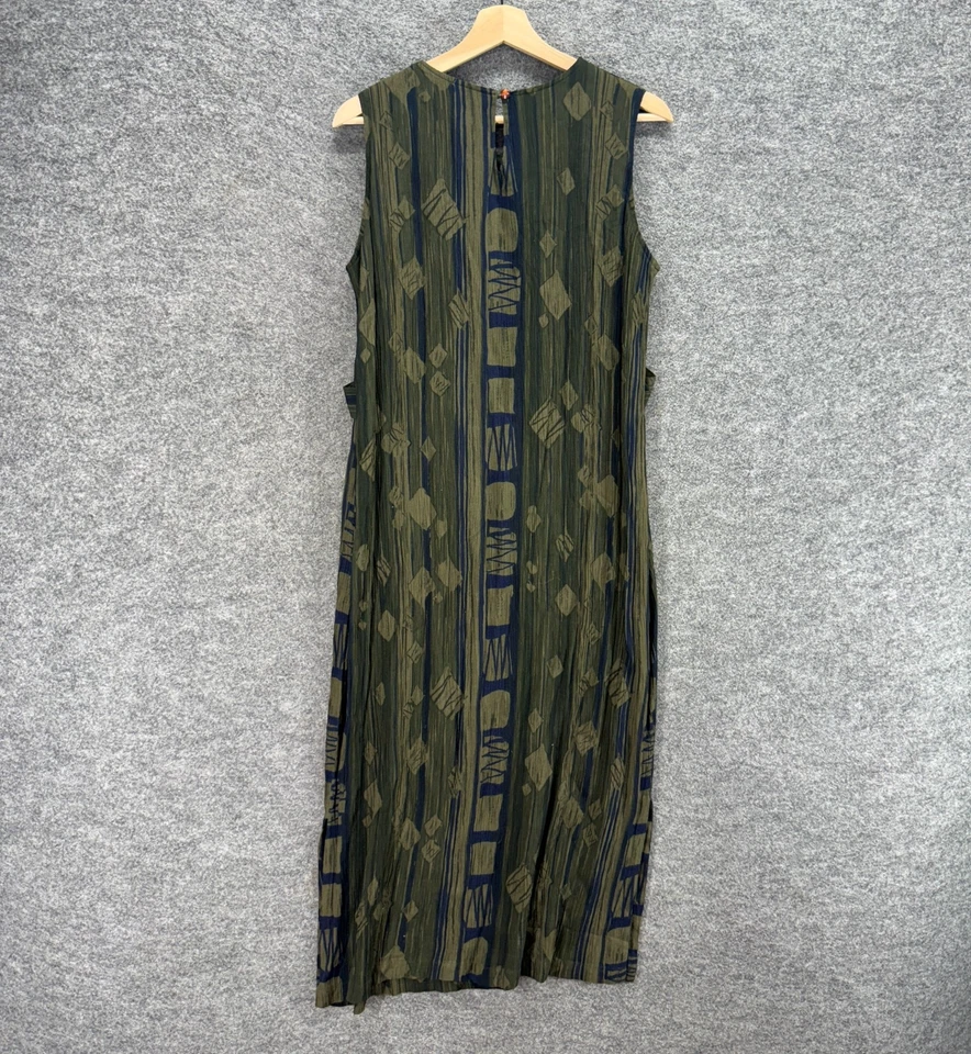 Vestido Sag Harbor Mujer PM Pequeño Gris Geométrico Maxi Largo Sin Mangas Cuello Redondo Foto 2 de 4