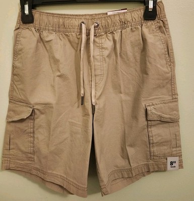 George Men's SMALL 28-30 Stretch Waist Cargo Shorts KHAKI