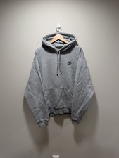 Vintage Nike Hoodie Mens L-XL Gray Swoosh Silver Tag Made in USA 90s
