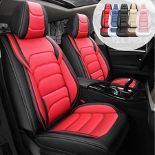 Luxury PU Leather Car Seat Covers Wear-Resistant Non-Slip Full Set Universal Fit