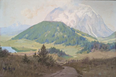 Franz Jung Ilsenheim, Putterersee, Aigen im Ennstal, Stmk, Gouache, um 1910 - Bild 1 von 4