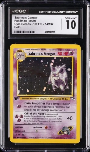 2000 POKEMON GYM HEROES 1ST EDITION HOLO #14 SABRINA'S GENGAR CGC 10