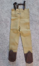 Hodgman Boot Foot High Chest Waders Neoprene SIZE L New Olive/Brown