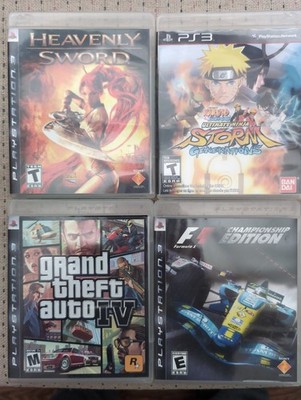 PS3 4 Game Lot: Heavenly Sword Naruto GTA IV Formula 1