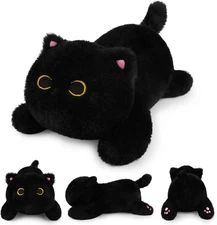 Weighted Black Cat Plush,Weighted Stuffed Animal 10in/25cm, 