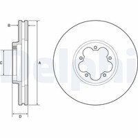 2X Delphi Bremsscheibe BG9176C FüR Ford Tourneo Transit Custom V363 FCD FDD FED