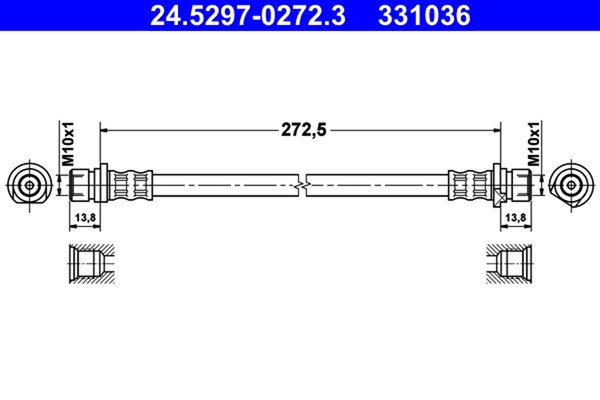 Bremsschlauch ATE 24.5297-0272.3 FüR GM3 GM2 Jazz Honda City 2 3 5 4 GG1 DSI GD5-image