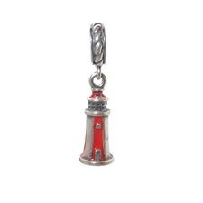 Pandora RARE! Lighthouse in Red Enamel & SS .925 Charm 791137EN42