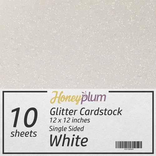 Premium White Glitter Cardstock - 10 Sheets 12"x12" for Crafts & Scrapbooking - Picture 3 of 6