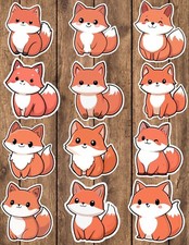 Kawaii Fox Die Cut Vinyl Stickers Set Scrapbooking Laptop Waterbottle