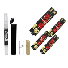 Raw Papers 4 Pack-Classic Black KSS - With GlueGar OG 3ml, 2 Tips