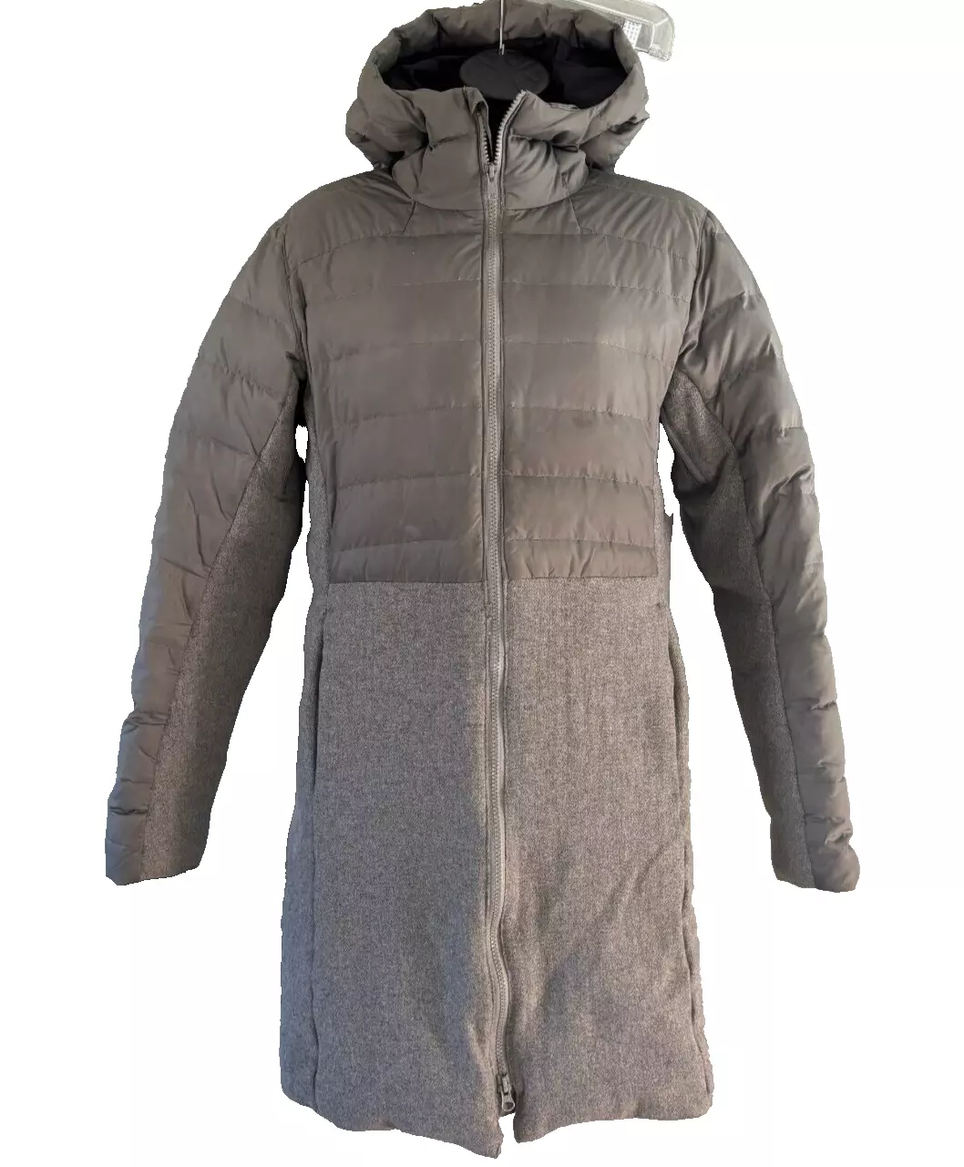 burton puffer hooded zip front pockets vents jacket
