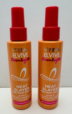 L'Oreal Paris Elvive Dream Lengths Heat Slayer 4.4 Oz Each (2 Bottles) 4.4oz