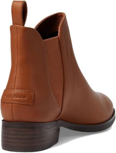 Cole Haan Laina British Tan Princess Leather Almond Toe Pull On Ankle Boots - Picture 5 of 5