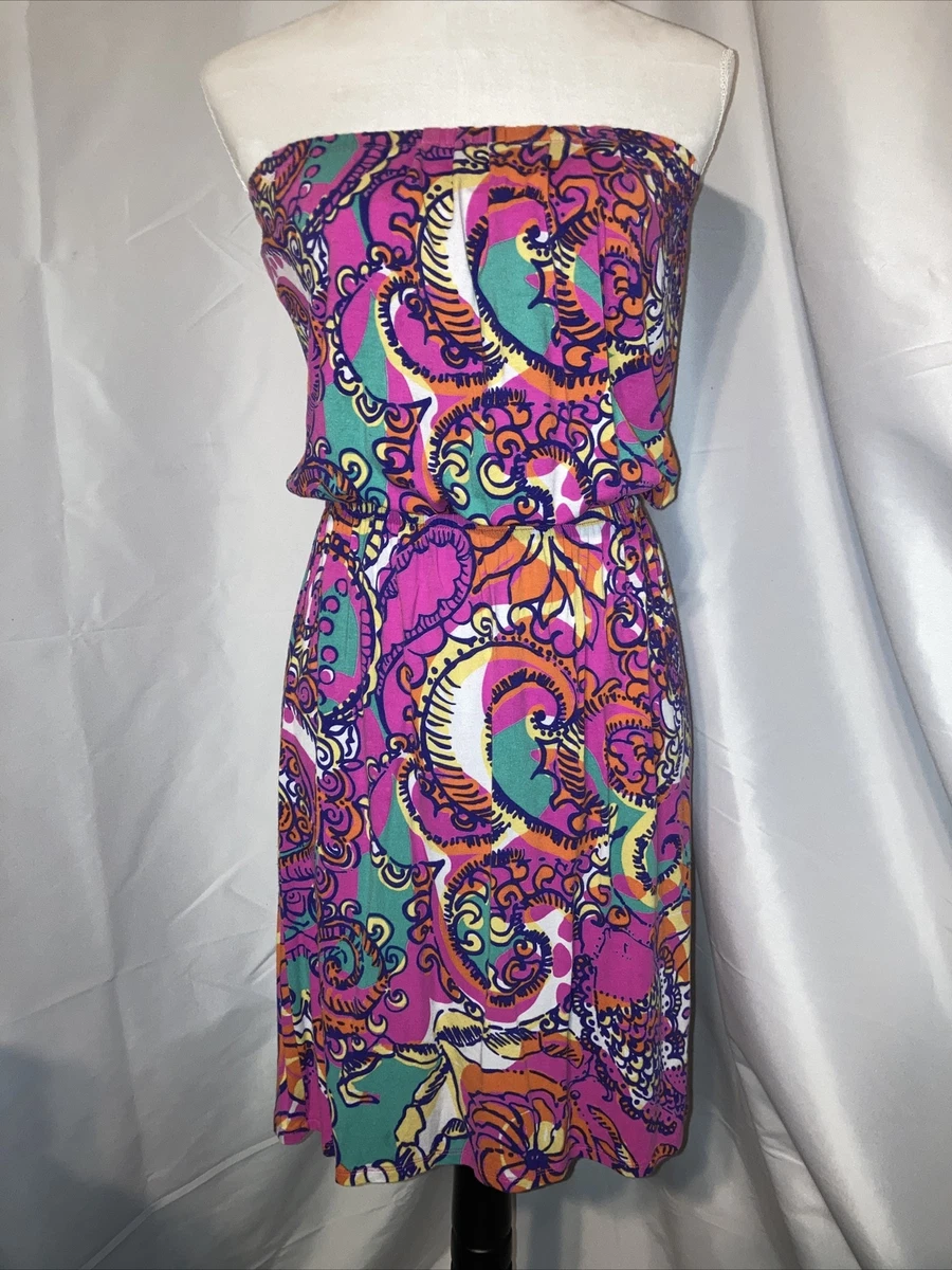 Lilly pulitzer hot sale pink strapless dress