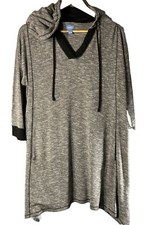Simply Vera Wang Size Large Hooded Dress Heathered Jersey Lagenlook Oversized