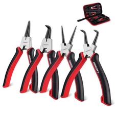 ARROW 4-Piece Heavy Duty Snap Ring Plier Set 7" Internal/External Circlip Pliers