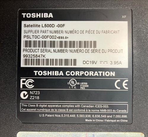 Toshiba Satellite L500D 15.6" Laptop AMD Athlon CPU 1GB RAM (Bad Screen, Read) ~ - Picture 10 of 11
