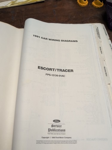 1990 Ford Escort Mercury Tracer Electrical Wiring Diagrams Sheets