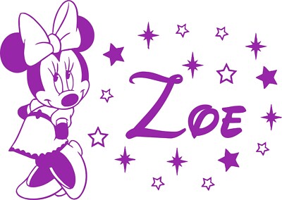 Personalized Girl Name Wall Decal Minnie Mouse Vinyl Decal Sticker