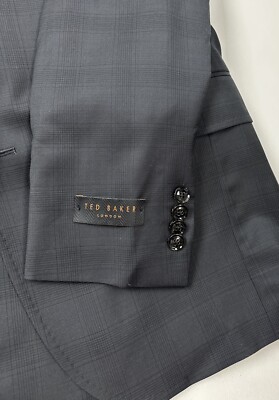 405 Ted Baker Gray With Plaids Pattern Suit Size 40 R | eBay