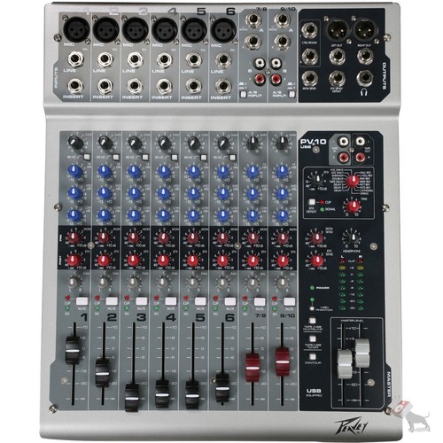 Peavey PV10 USB 10-Channel Compact Audio Mixer with Effects