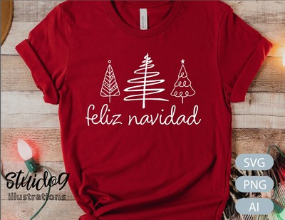 Feliz Navidad Svg Design Christmas Cricut Instant Download Sweatshirt T-Shirt