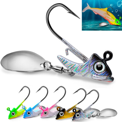 10PC Lure Fishing Jid Head Hook Willow Blade Spinner Crappie Bass Baits 7.5-15g
