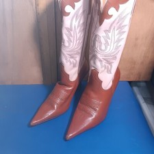 Stivali da cowboy donna tacco lucchese, br L, rosa emb U 7 B articolo:s2442