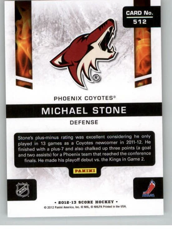 2012-13 Score #512 Michael Stone HR RC (ref 131126) - Image 2 of 2