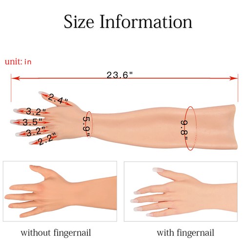 Realistic Silicone Female Glove with Nails for Cosplay Crossdresser Halloween - Picture 5 of 9