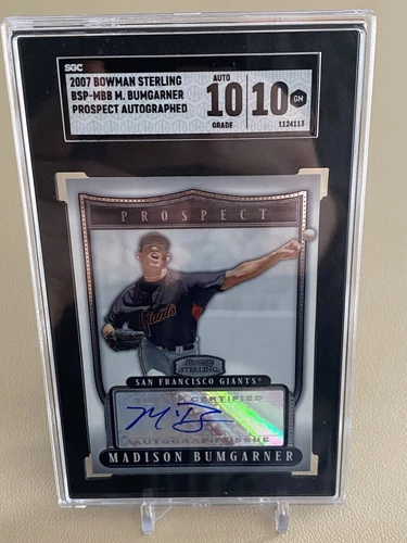 2007 Madison Bumgarner Bowman Sterling Prospects Rookie SGC 10/10 AUTO BSP-MBB