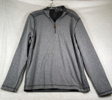 Johnston  Murphy Men's 1/4 Zip Gray Sweater, Size L