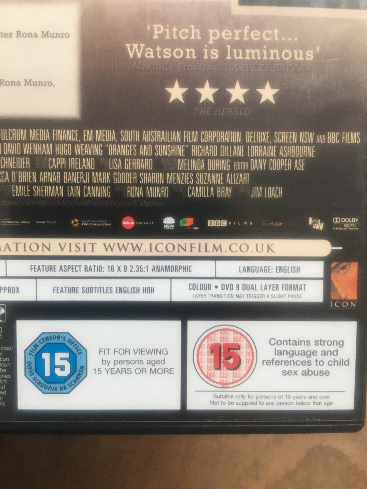 Oranges and SunshineEmily Watson(R2 DVD)Child Deportation Australia