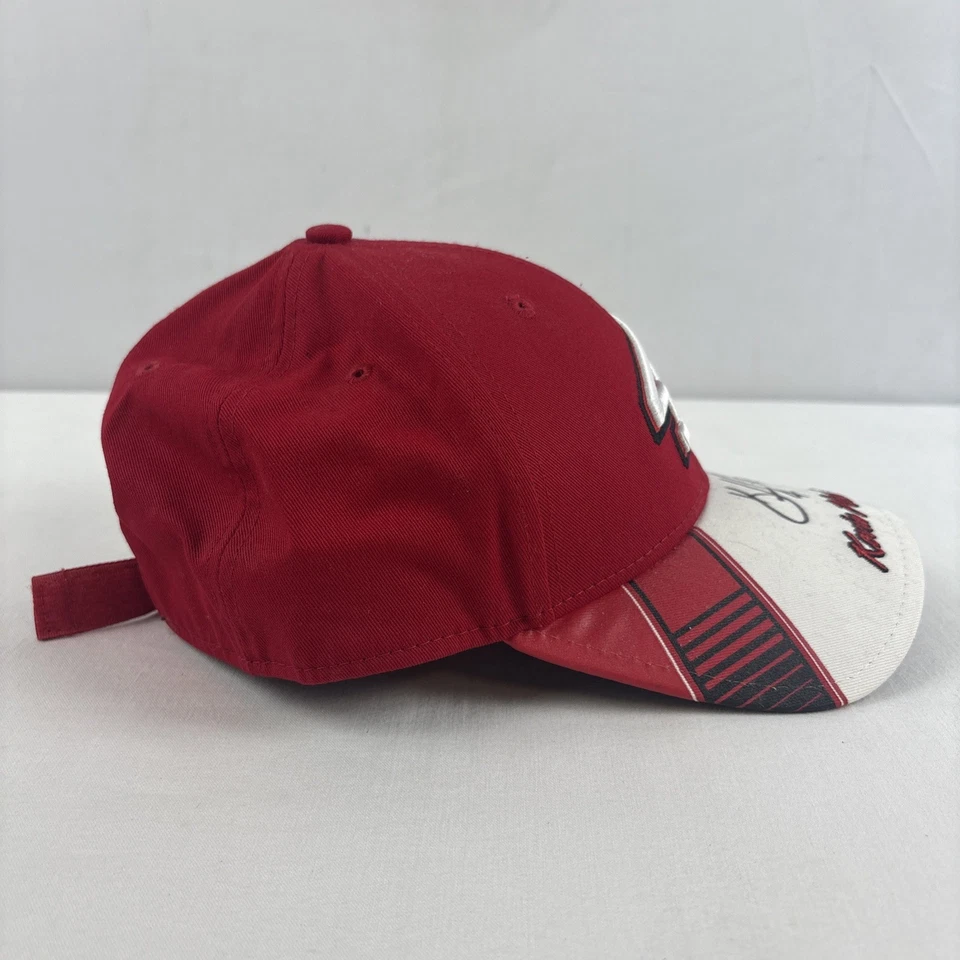 Gorra de béisbol NASCAR Kevin Harvick #4 firmada roja blanca ajustable bordada Foto 2 de 4