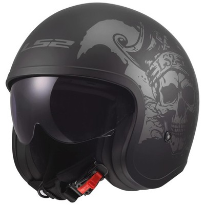 LS2 OF599 SPITFIRE II WILLY Jet Helmet Black Grey