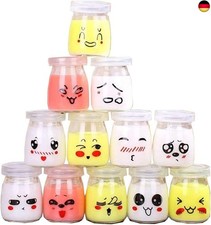  Flliberté 12 JoghurtGläser mit Deckel, 100ml Desert Gläser set Glas, kleine De 