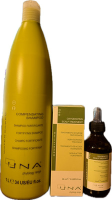 Duo UNA Comp Shampoo 34 Oz & Oxygenating Scalp Treatment 90ml