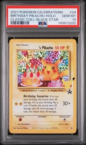 Birthday Pikachu PSA 10 Celebrations Classic Coll. Pokemon Card 24 2021
