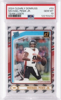 2024 PANINI CLEARLY DONRUSS TEAM LOGOS #59 MICHAEL PENIX JR. 7/7 PSA 10