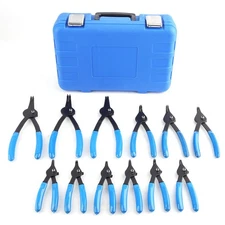 12 PC Versatile Retaining Snap Ring Pliers Fixed Tip Combination 8" tip pliers