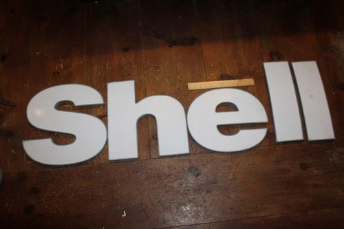 Vintage Shell Gas Station Sign Letters Plastic